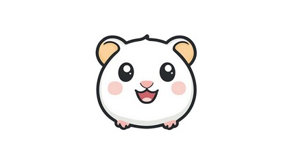 Naklejka premium Hamster Face Logo on White Background | Cute Animal Branding Design
