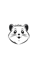 Hamster Face Logo on White Background | Cute Animal Branding Design