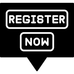 Register Now Icon Online Signup CTA Badge