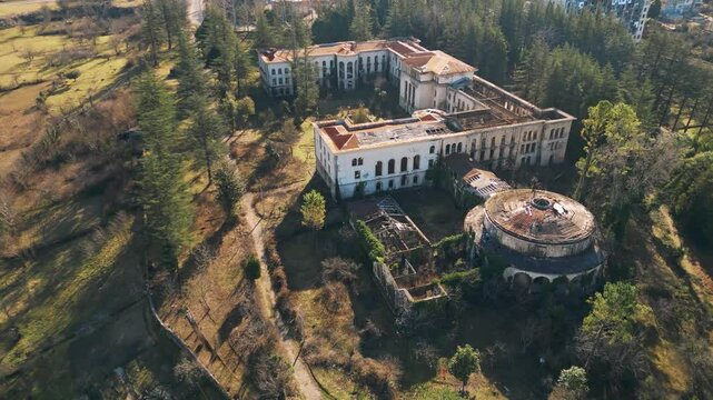 Ruins of Tskaltubo Spa Resort in Adjara, Georgia Captured From Above