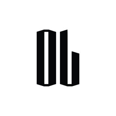 OL monogram logo design letter text name symbol monochrome logotype alphabet character simple logo