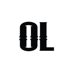 OL monogram logo design letter text name symbol monochrome logotype alphabet character simple logo