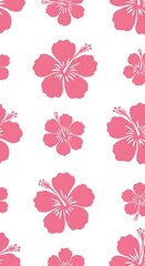 Pink Hibiscus Floral Pattern: Elegant Simple Design