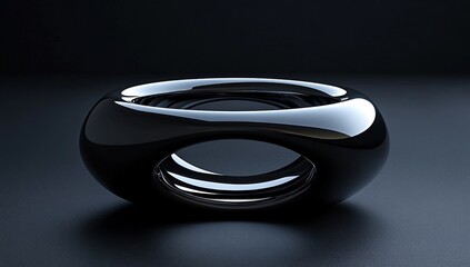 Abstract, polished, dark ring