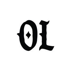 OL monogram logo design letter text name symbol monochrome logotype alphabet character simple logo