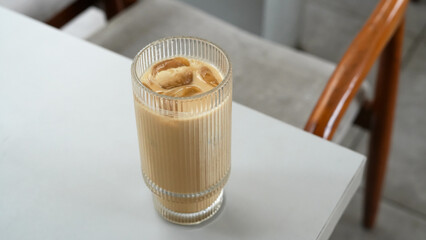 Es Kopi Gula Aren, Coffee with brown sugar at cafe
