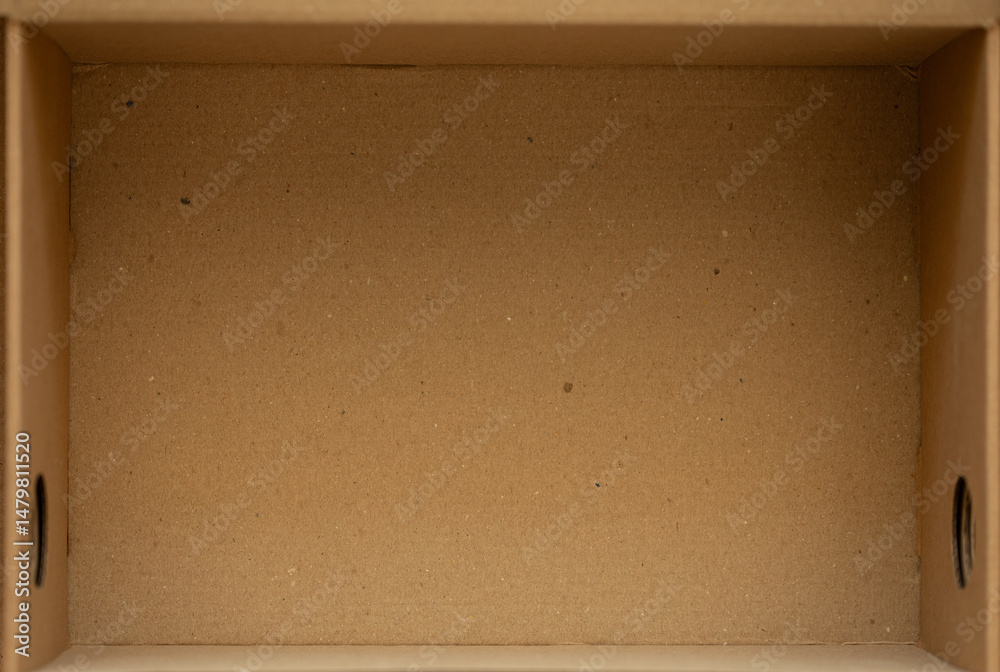 Poster High-resolution image of an empty cardboard box interior, perfect for backgrounds or textures.