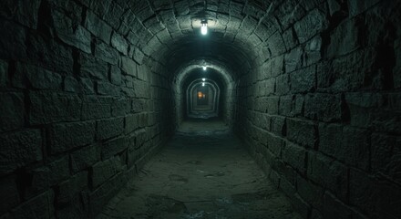 Obraz premium Dark subterranean tunnel interior