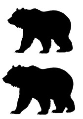Fototapeta premium Majestic Bear Silhouettes: Black & White Wildlife Art