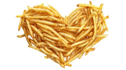 A Heart-Shaped Pile of Delicious French Fries