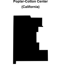 Poplar-Cotton Center (California) blank outline map