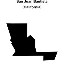Obraz premium San Juan Bautista (California) blank outline map