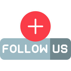 Obraz premium Follow Us Icon Social Media Engagement Button