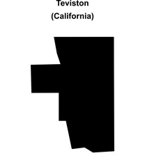 Teviston (California) blank outline map