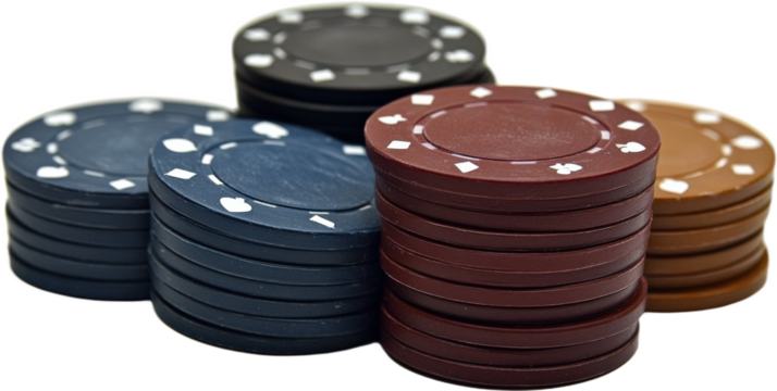 Poker Chips Stacks of Different Colors