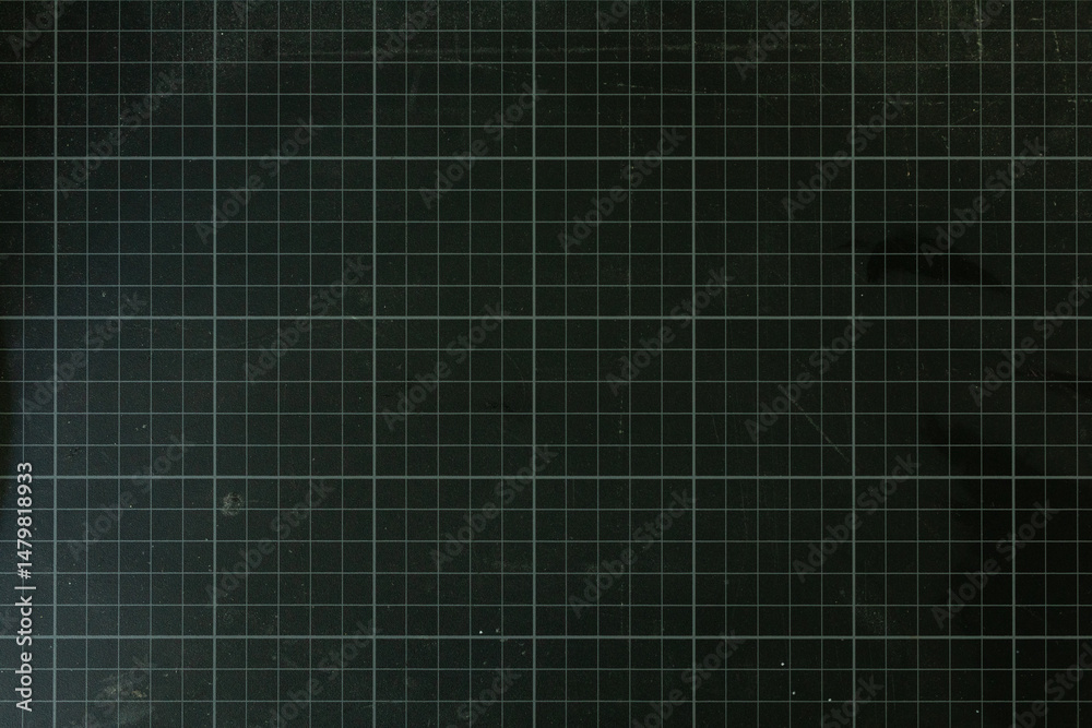 Poster High-resolution image of a dark green cutting mat with a grid pattern. Perfect for backgrounds or textures.