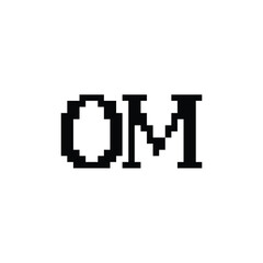 Fototapeta premium OM monogram logo design letter text name symbol monochrome logotype alphabet character simple logo