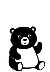 Naklejka premium Charming Black and White Panda Cub Illustration