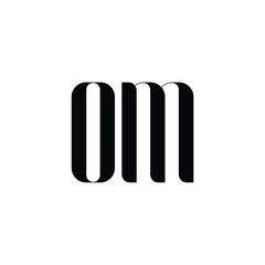 OM monogram logo design letter text name symbol monochrome logotype alphabet character simple logo