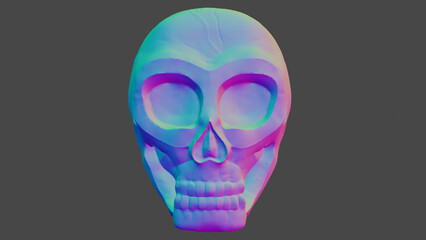 Calavera cromada multicolor ( No IA) © Raul Poyatos Foto3D