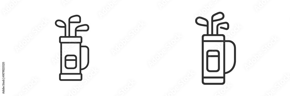 Poster Creative set of web icons depicting plant pots with stylized leaves for digital design projects
