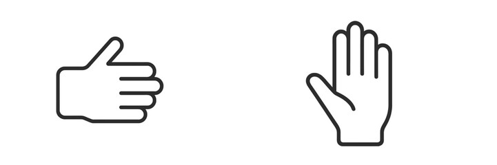 Obraz premium Collection of minimalistic web icons featuring hand gestures designed for easy navigation and user interaction on digital platforms