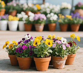 flowers in pots