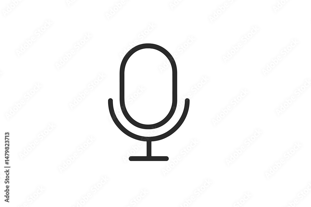 Fototapete set of web icons featuring a microphone design suitable for audio-related applications and services 