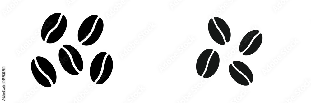 Poster set of coffee bean web icons suitable for digital design and branding applications