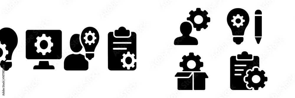 Leinwandbilder collection of web icons depicting various concepts such as collaboration, brainstorming, innovation,