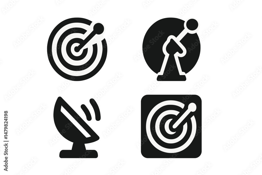 Leinwandbilder set of web icons depicting various signal transmission designs with different orientations and style