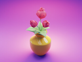 Rosas en un florero casero (No IA)