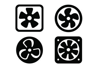 Set of web icons featuring fan designs for digital use in creative projects and applications