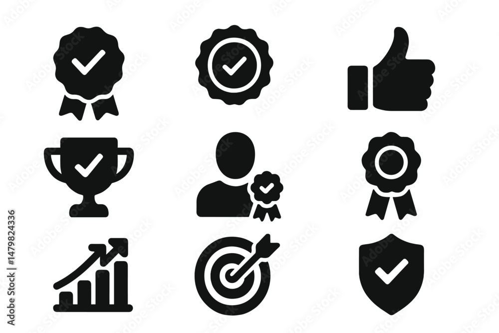 Aufkleber Collection of award and achievement icons suitable for digital design projects and user interfaces