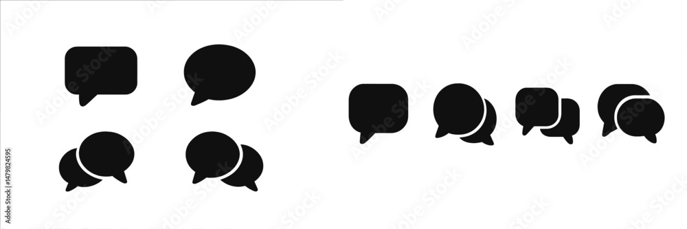 Leinwandbilder Set of web icons featuring speech bubbles and chat symbols suitable for digital communication platforms
