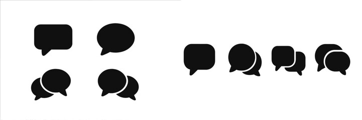 Set of web icons featuring speech bubbles and chat symbols suitable for digital communication platforms