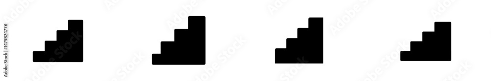 Fototapete collection of web icons depicting various staircase designs for digital interfaces