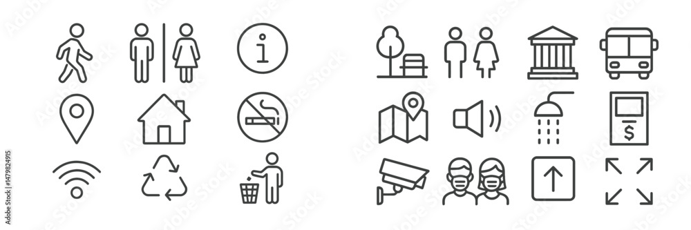 Aufkleber Set of web icons representing various everyday concepts for user interface design and digital applications