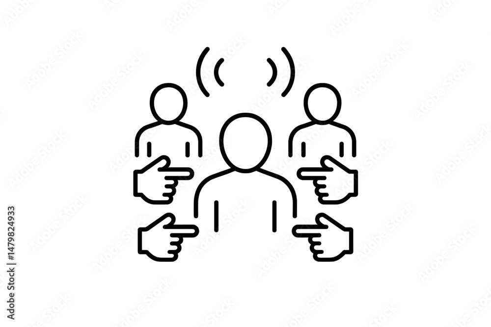 Leinwandbilder Set of web icons illustrating communication and interaction through pointing gestures and sound signals