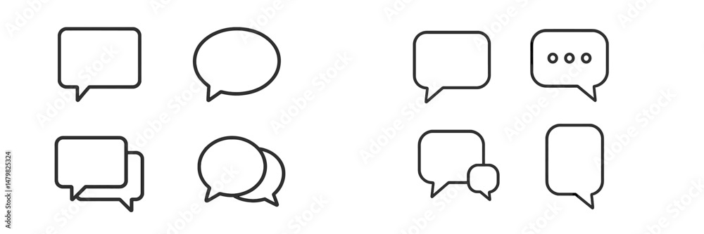 Leinwandbilder collection of web icons featuring different styles of speech bubbles for digital communication