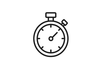 Fototapeta premium Collection of minimalist web icons featuring a stopwatch designed for digital applications and user interfaces