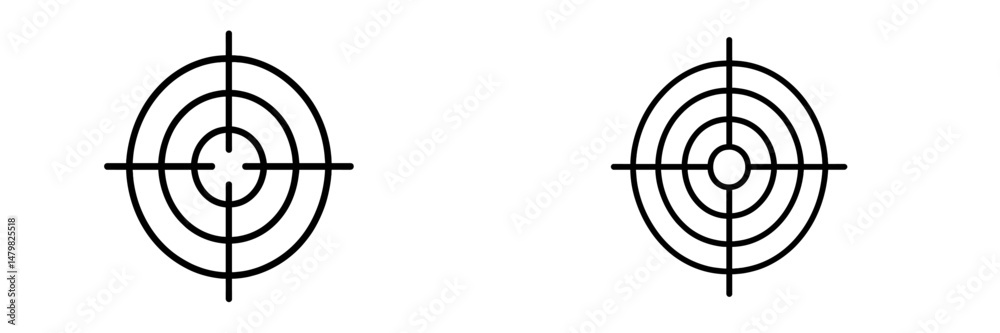 Fototapete Set of web icons featuring target designs useful for various digital applications and creative projects