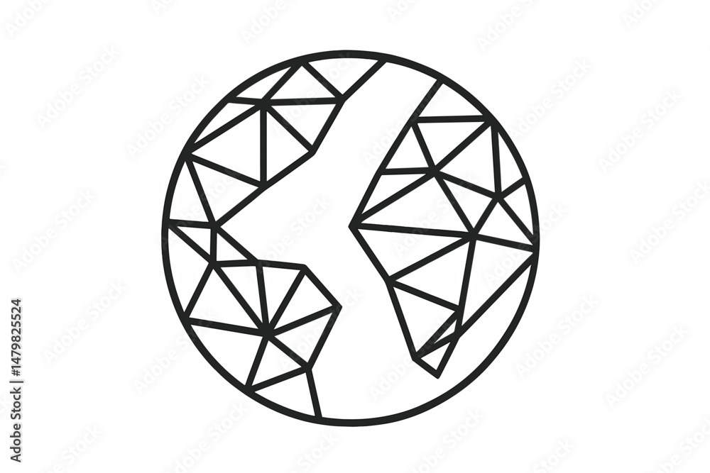 Leinwandbilder set of minimalist web icons featuring geometric designs representing global connectivity and technol