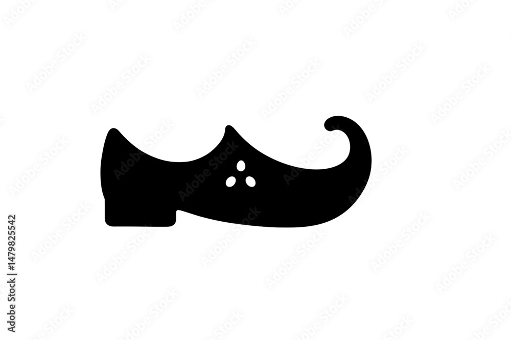 Aufkleber set of web icons featuring a black silhouette of a traditional shoe design with a curved toe and dec