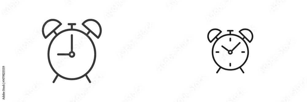 Leinwandbilder Collection of simple web icons featuring alarm clocks in various sizes for digital design projects