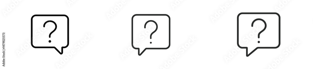 Leinwandbilder set of web icons featuring speech bubbles with question marks for user engagement and interaction de