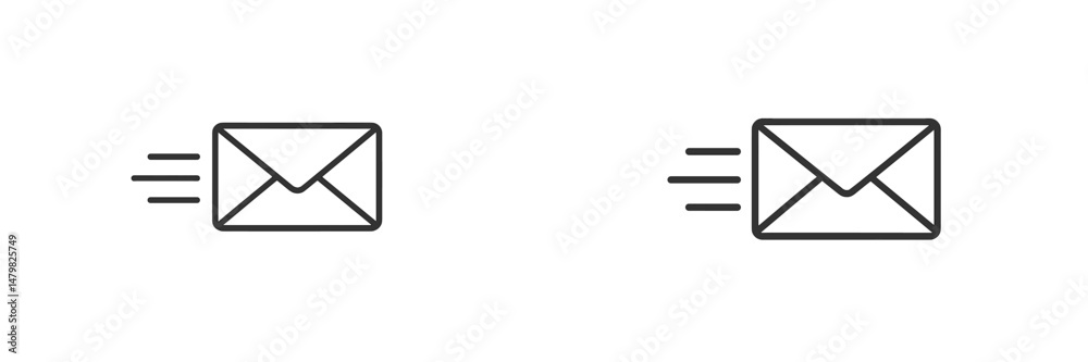 Aufkleber Set of web icons representing envelope symbols used for communication and messaging in digital platforms
