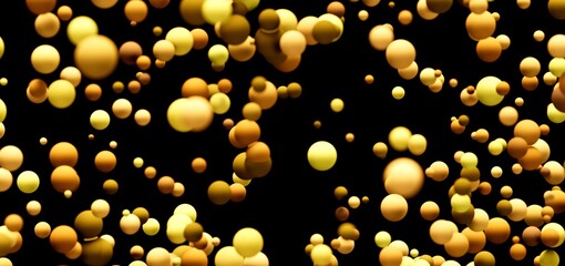 Abstract background with glowing golden spheres. Perfect for presentations or website backgrounds.