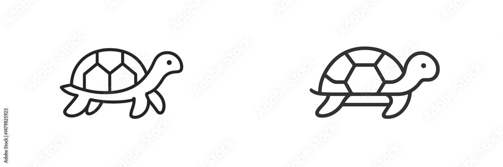 Poster simple set of turtle web icons in minimalist design suitable for various applications
