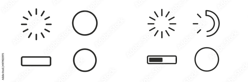  set of minimalistic web icons for user interface design and navigation purposes